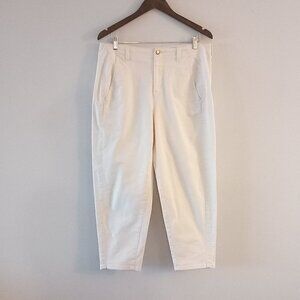 EILEEN FISHER white barrel leg wide pants